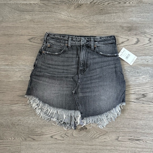 Free People Bailey Denim Mini Skirt - Size 25 - Maverick/Black - NWT - Picture 3 of 11